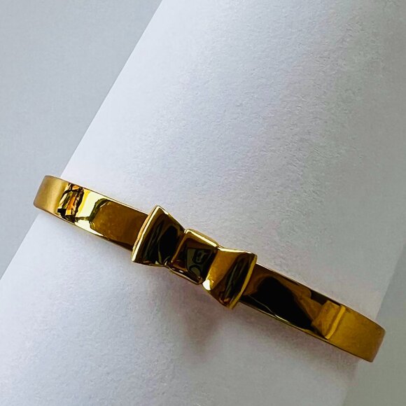 KATE SPADE NEW YORK GOLD BOW BANGLE BRACELET - Picture 4 of 5